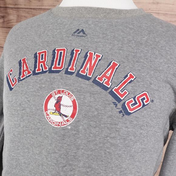 St. Louis Cardinals Shirt Mens Large MLB Baseball Crewneck Pullover Majestic - Picture 2 of 9